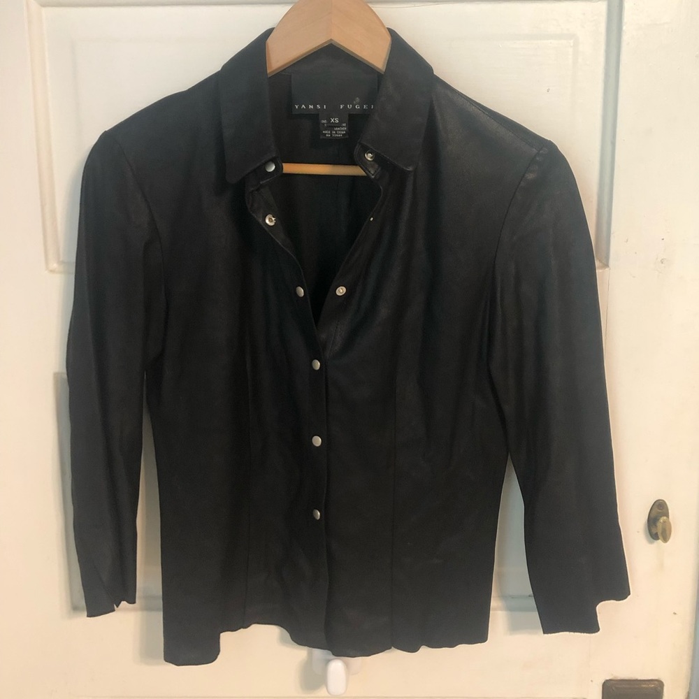 Designer Yansi Fugel leather shirt